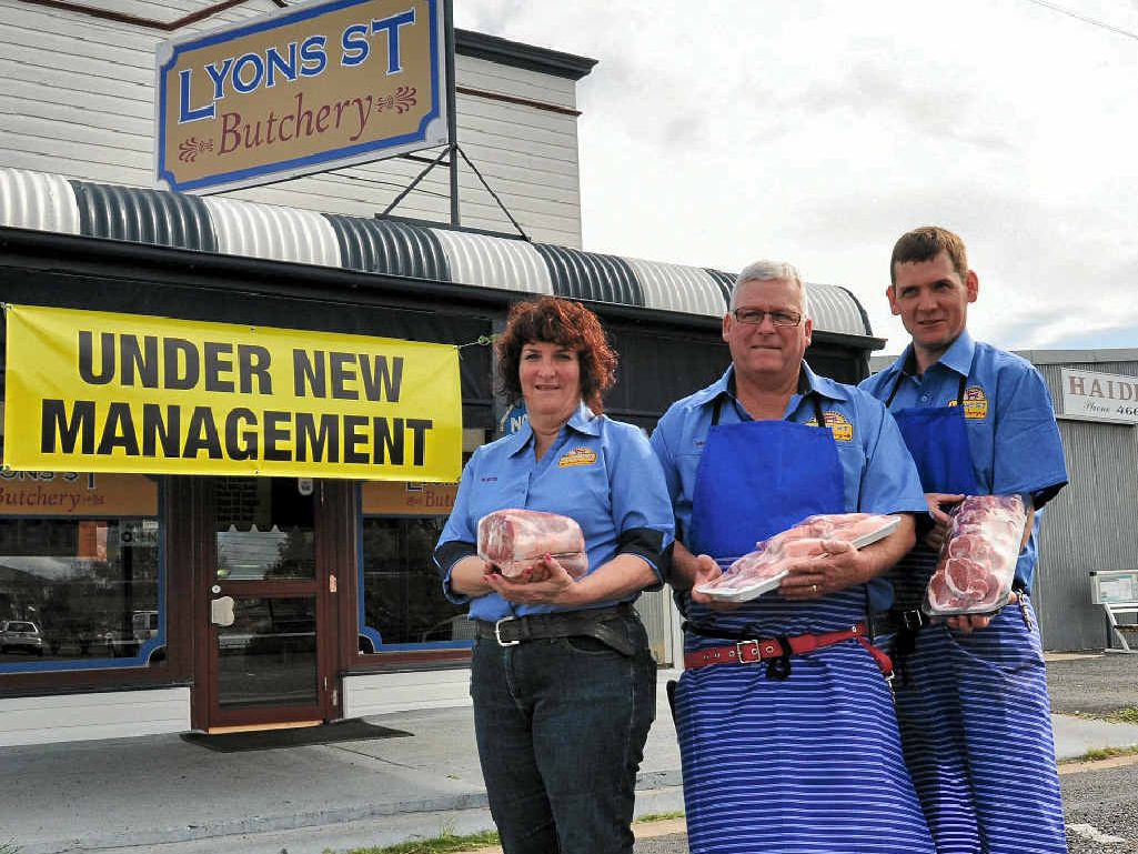 BRINGING HOME THE BACON: The new Lyons Street Butchery owners Robyn, Michael and Adrian Brickley are looking forward to serving East Warwick.
